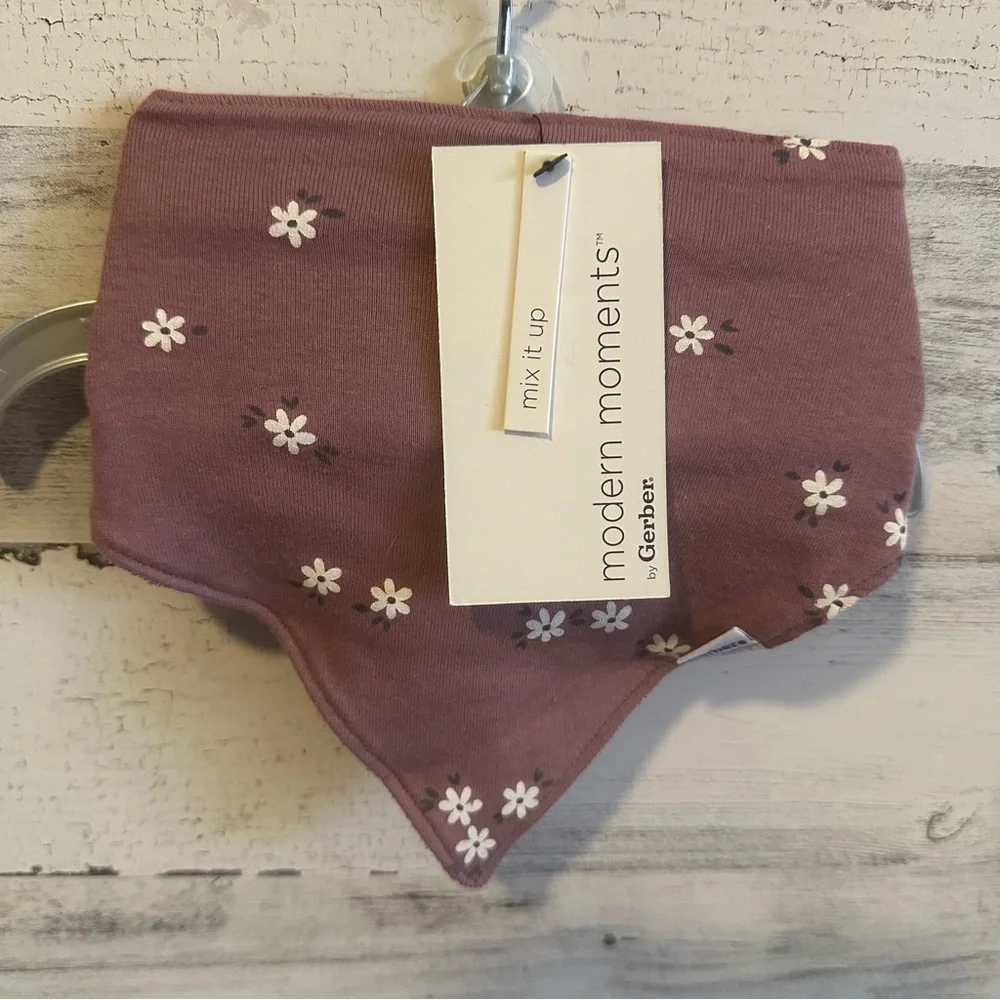 Baby Bib Bandana Flowers NEW